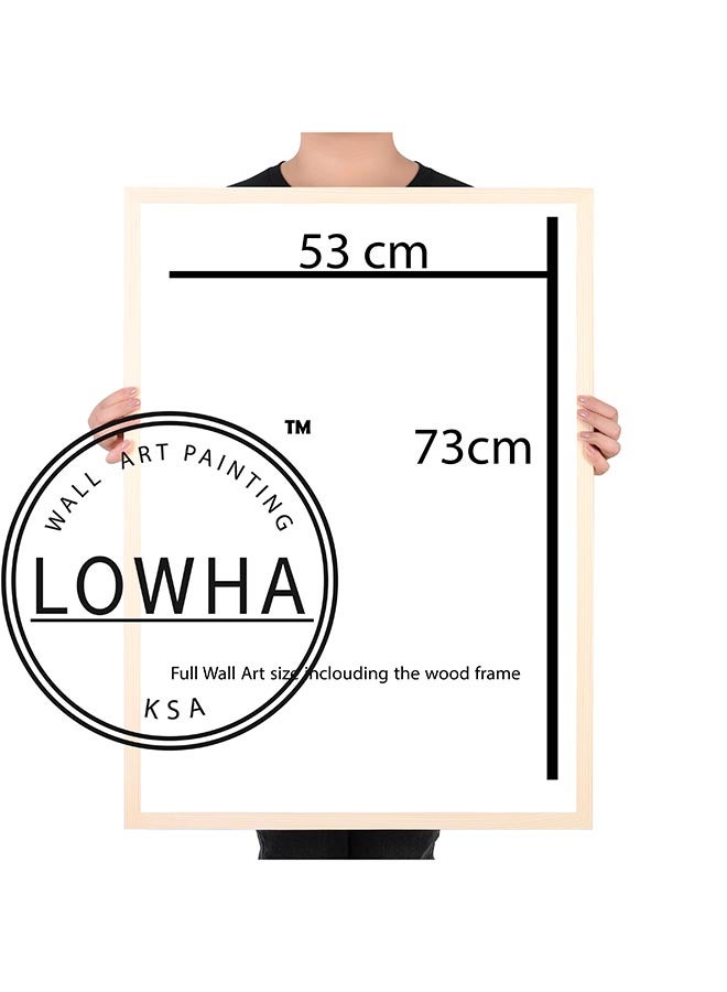 LOWHA Keep Calm Tqahwa Pink Framed Wall Art Painting Wood 53x73x2cm - Image 2