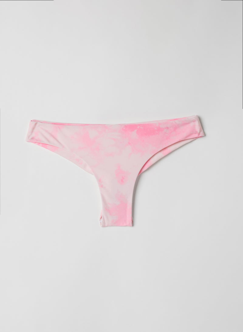 Ardene Tie Dye Paradise Skimpy Bikini Bottom Pink/White - Image 4