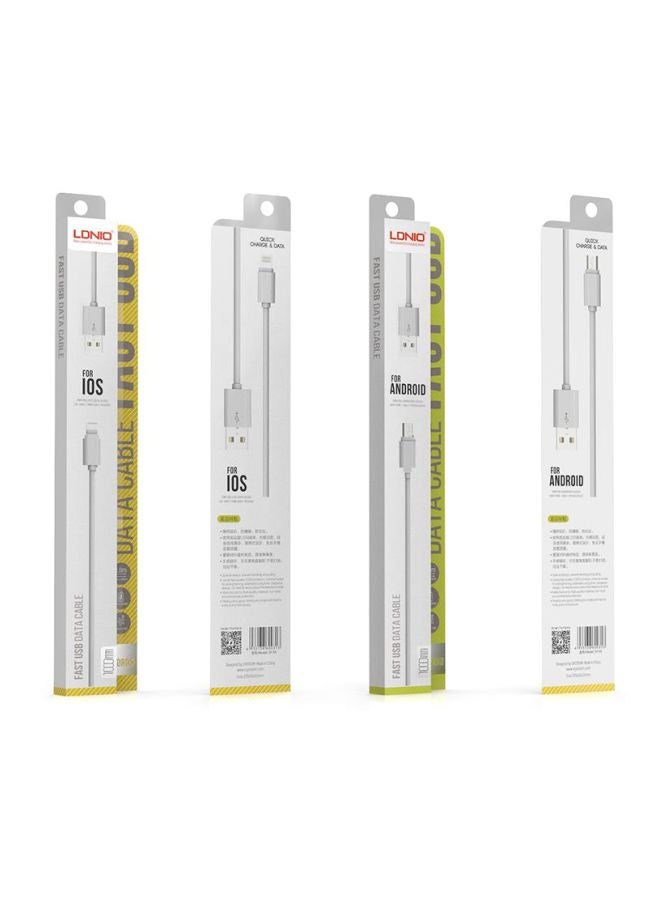 LDNIO Fast Charge USB Cable White - Image 4