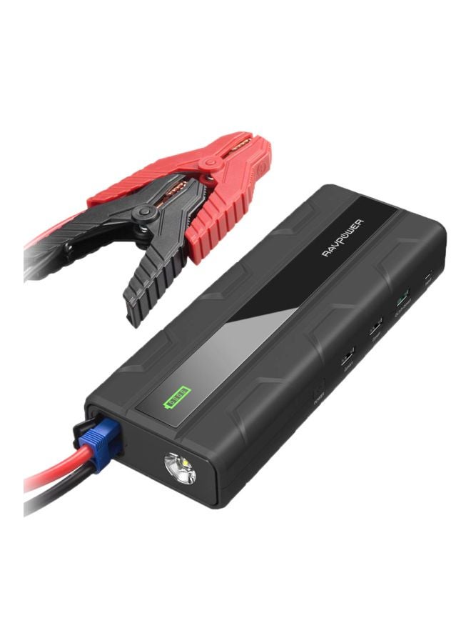 RAVPOWER 14000.0 mAh Portable Power Bank With Jump Starter Black/Red  - Image 2