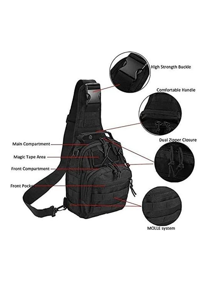 Outdoor Tactical Sling Chest Pack Bag Military Sport Backpack Shoulder Backpack Crossbody Bags Black  - Image 2