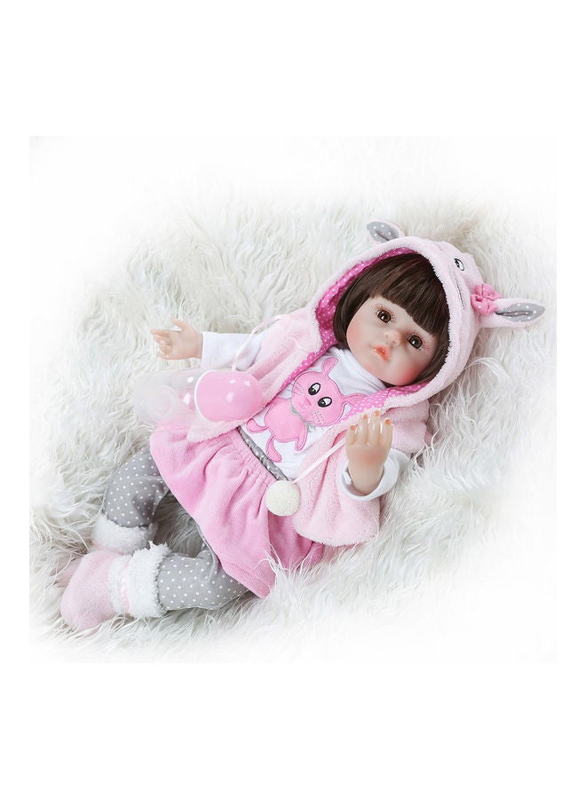 دمية طفلة حقيقية مقاس 19 بوصة ريبورن ريل لايف مع زجاجة لهاية متينة وعتيقة 45.00 x 14.00 x 23.00سم - Image 4