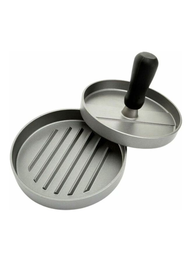 قالب دائري من سبائك الألومنيوم لصنع اللحم البرغر فضي 11.7 x 9سم - Image 1