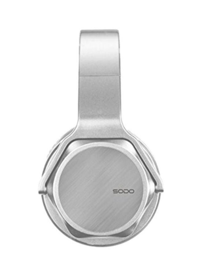 SODO 2-In-1 Wireless Foldable Over-Ear Headset Silver/White - Image 2