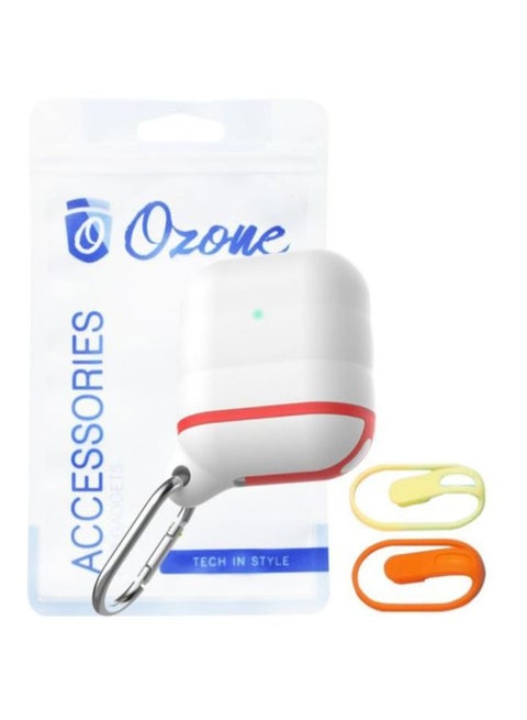 Protective Case With Hook And Straps For Apple AirPods 1/2 White