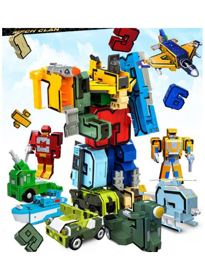 null - 38-Piece Number Building Blocks Deformation Robot Toy 946x946x946cm - Image 1