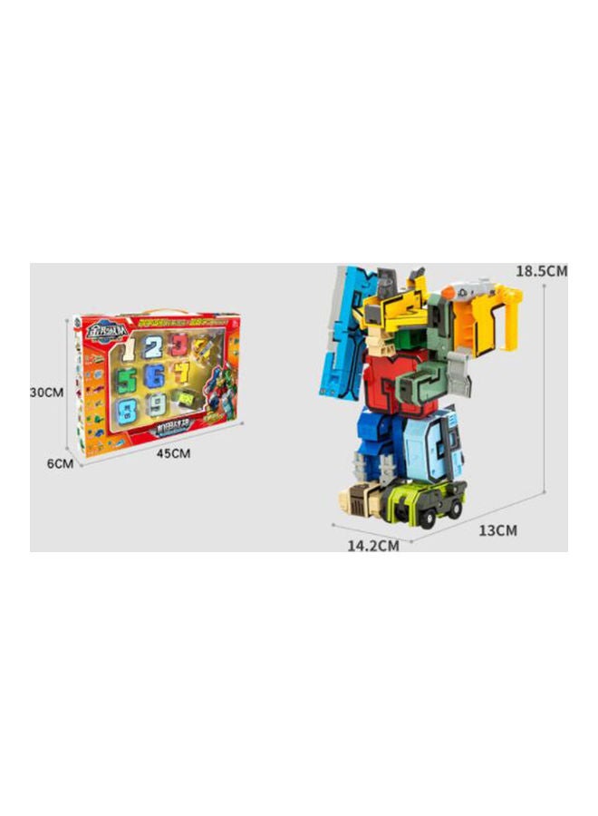 null - 38-Piece Number Building Blocks Deformation Robot Toy 946x946x946cm - Image 1