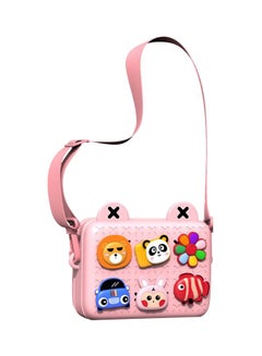 Generic Girls' Cartoon Label Studded Crossbody Bag Pink/Red/Blue  - Image 1