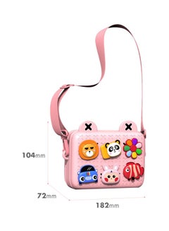 Generic Girls' Cartoon Label Studded Crossbody Bag Pink/Red/Blue  - Image 2