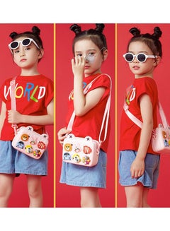 Generic Girls' Cartoon Label Studded Crossbody Bag Pink/Red/Blue  - Image 4