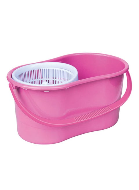 360 Degree Rotation Plastic Magic Mop With Bucket Set Pink 480x275x255mm