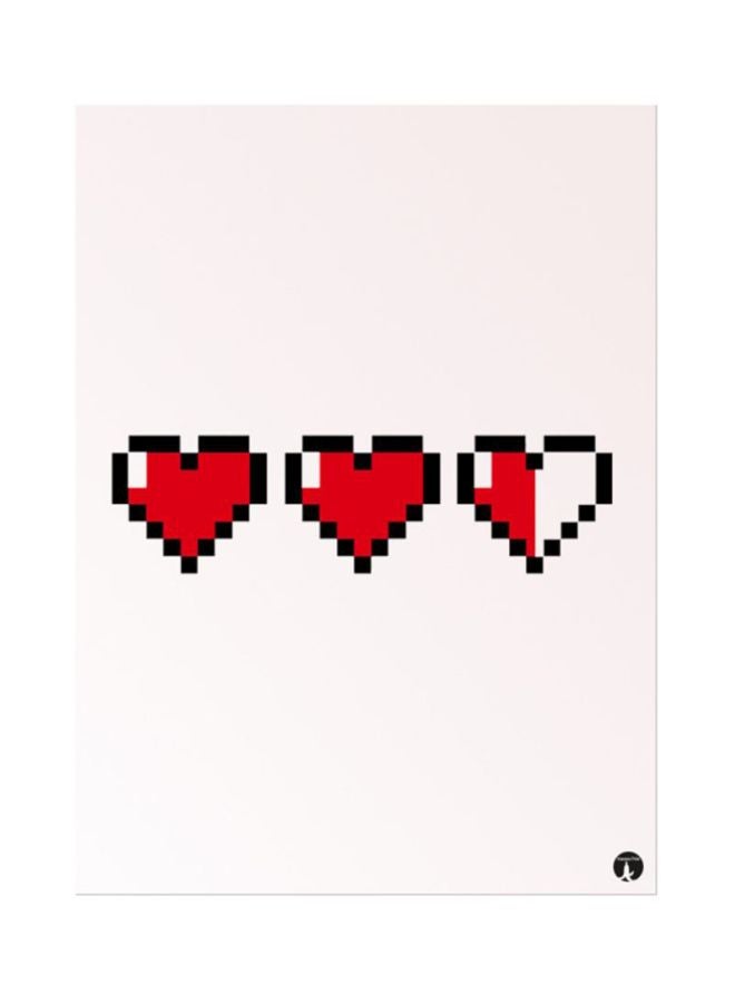 BP Hearts Mouse Pad White/Red/Black