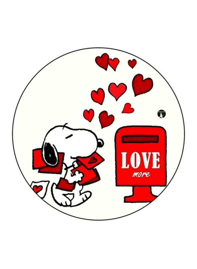 بي بي لوحة ماوس بتصميم شخصية سنوبي أبيض/أحمر