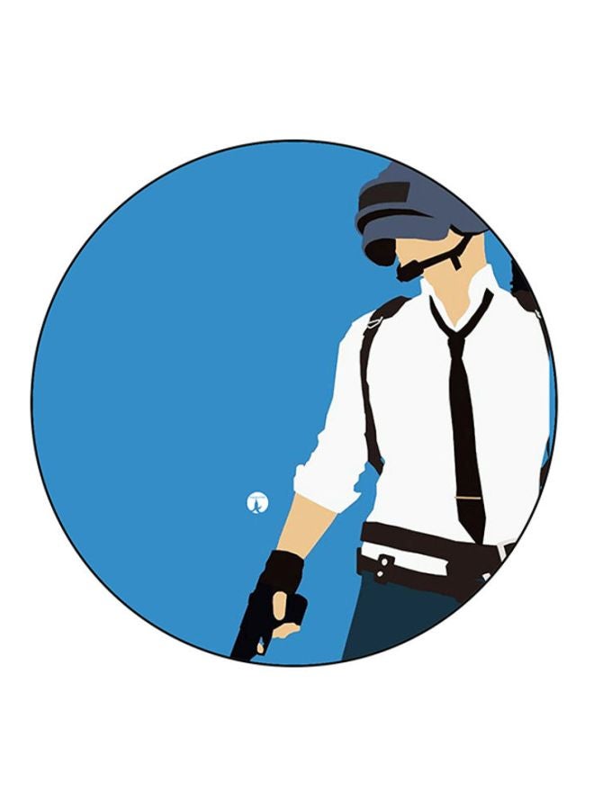 قاعدة ماوس عليها رسومات مطبوعة أزرق/ أبيض/أحمر