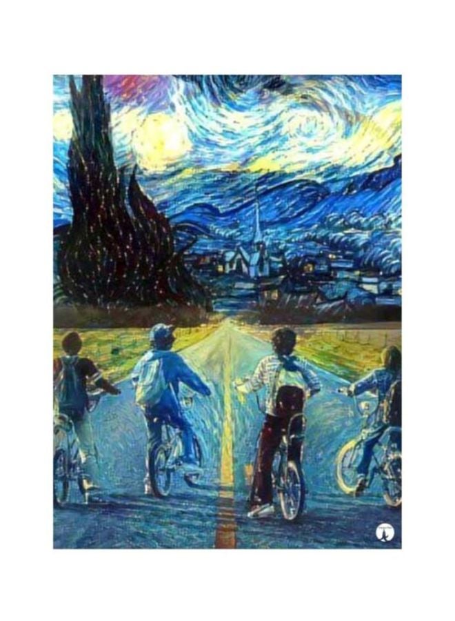 BP Stranger Themed Printed Mousepad Blue/Black/Yellow