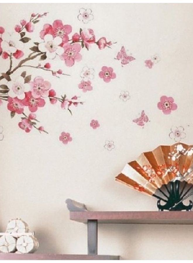 Beauenty Plum Flower Pattern Wall Art Pink/Green/White 45x60cm - Image 3