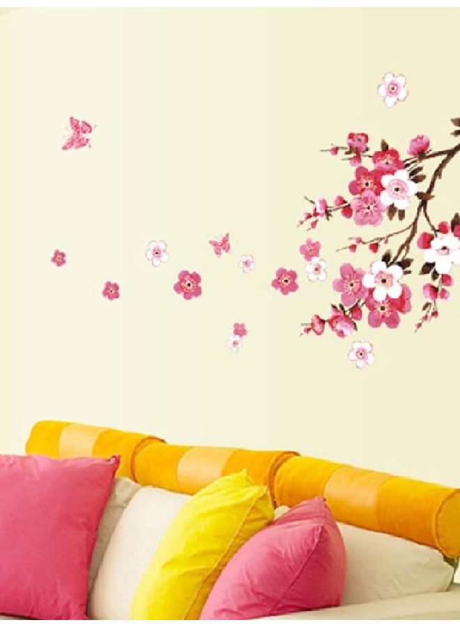 Beauenty Plum Flower Pattern Wall Art Pink/Green/White 45x60cm - Image 4