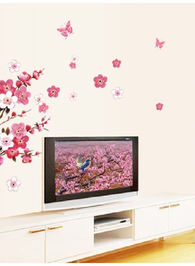 Beauenty Plum Flower Pattern Wall Art Pink/Green/White 45x60cm - Image 5