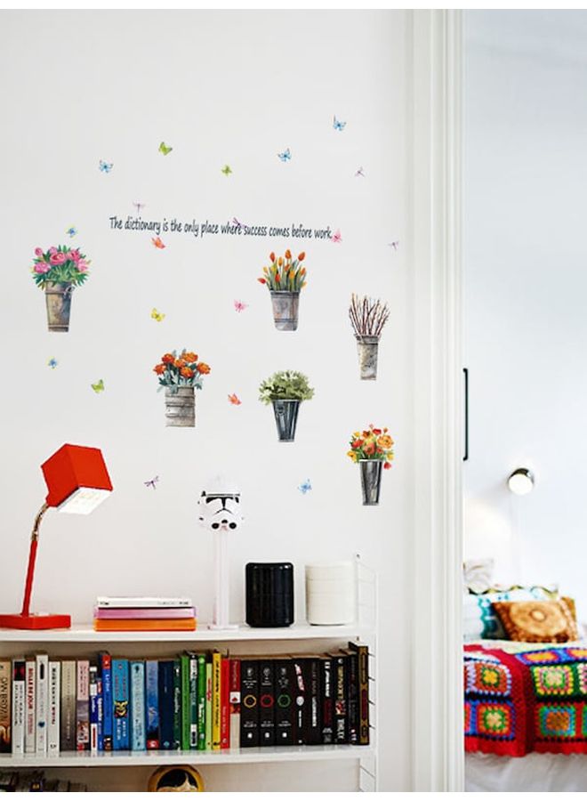 بيوينتي ملصق حائط بتصميم وعاء زهور كلاسيكي متعدد الألوان - Image 5