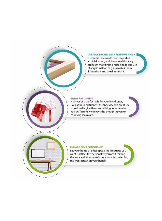 لوحة فنية من قماش الكانفاس مع إطار بطبعة شعار نادي برشلونة رمادي/أصفر/أحمر 23x33سم - Image 5