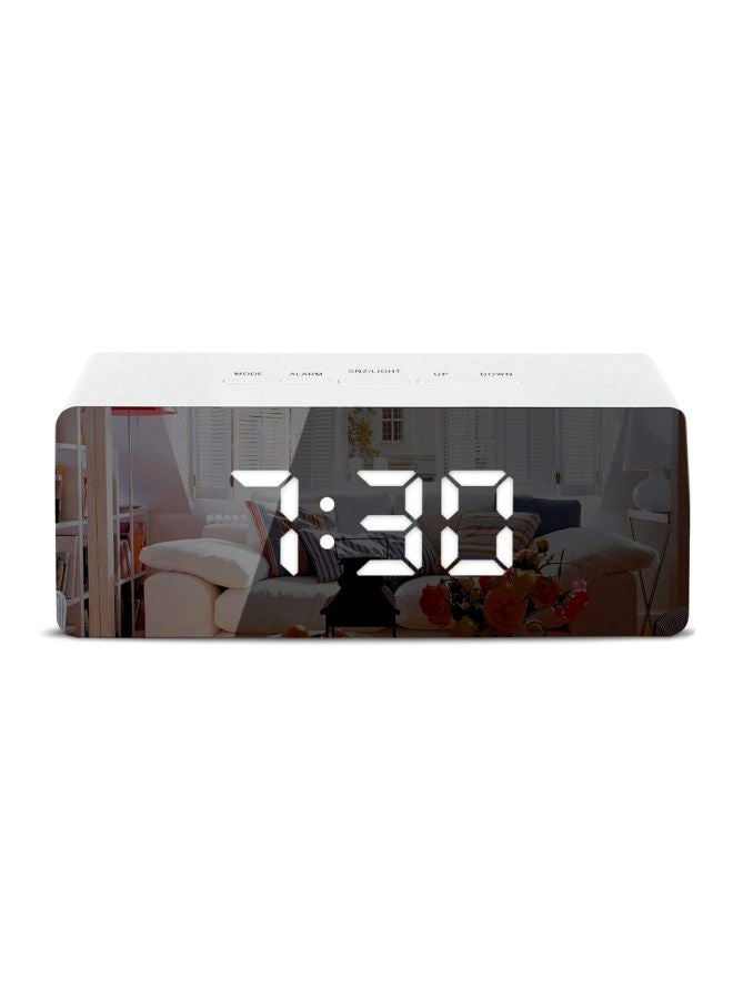 Beauenty LED Digital Mirror Alarm Clock White/Black 14x5.5x3.5cm - Image 1