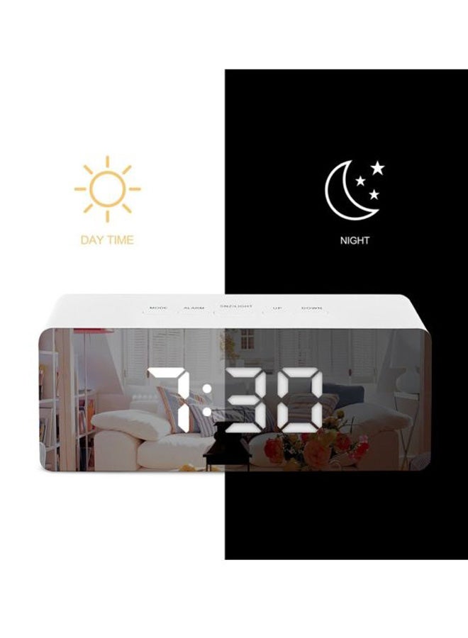 Beauenty LED Digital Mirror Alarm Clock White/Black 14x5.5x3.5cm - Image 2