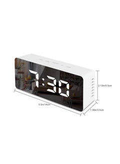 بيوينتي ساعة منبه رقمية بشاشة LED عاكسة أبيض/ أسود 14x5.5x3.5سم  - Image 4