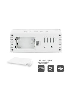 بيوينتي ساعة منبه رقمية بشاشة LED عاكسة أبيض/ أسود 14x5.5x3.5سم  - Image 5