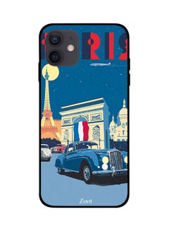 Paris Eiffel Tower Printed Case Cover -for Apple iPhone 12 mini Blue/Yellow/Red Blue/Yellow/Red