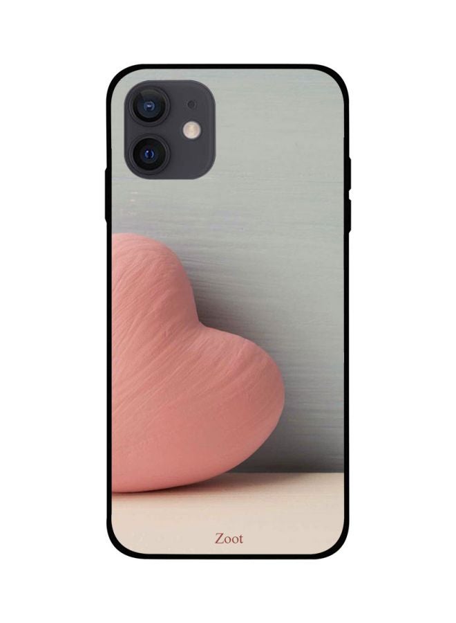 Zoot Heart Printed Case Cover -for Apple iPhone 12 mini Grey/Pink/Beige Grey/Pink/Beige - Image 1