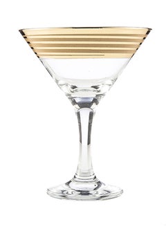PROMSIZ Set Of 6 Elegant Martini Glasses Gold/Clear  - Image 1