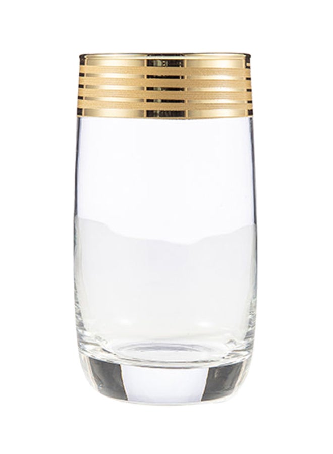 PROMSIZ Set Of 6 Elegant Glasses Gold/Clear - Image 1