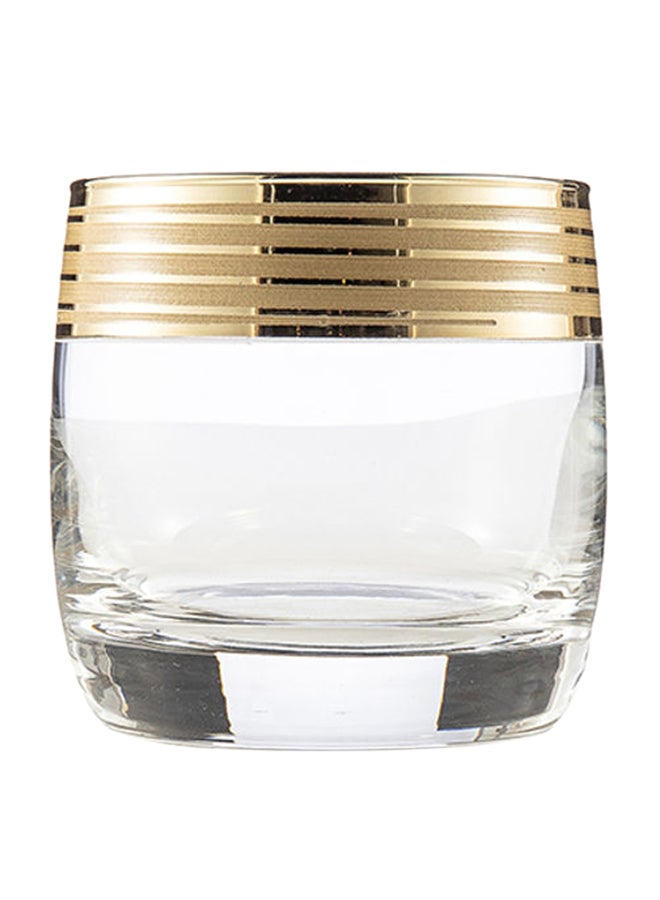 PROMSIZ Set Of 6 Elegant Glasses Gold/Clear - Image 1