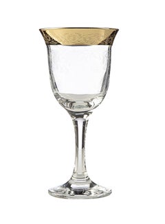 Set Of 6 Elegant Wine Glasses Gold/Clear