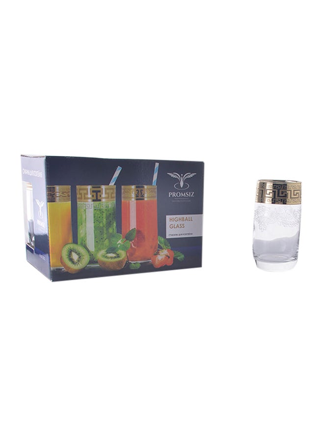 PROMSIZ Set Of 6 Elegant Glasses Gold/Clear - Image 2