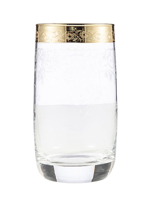 Set Of 6 Elegant Glasses Gold/Clear