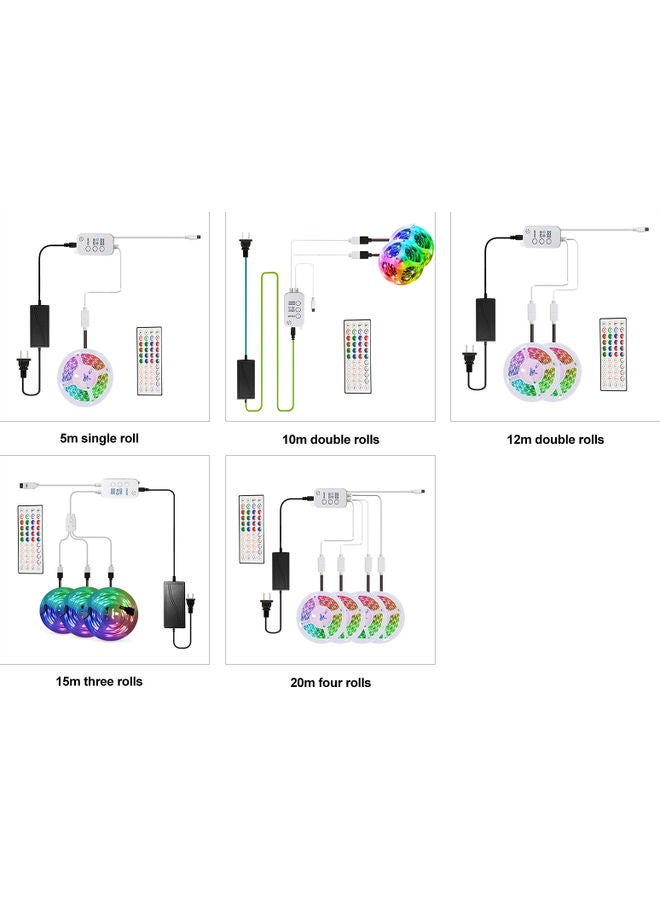 Generic - 44-Key IR Remote Light Strip IR Receiver Dynamic Set Multicolour 17.7x6x16.7cm - Image 1