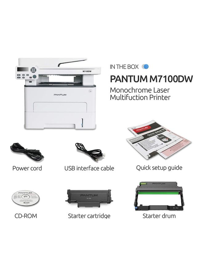 Pantum Monochrome Laser Printer With Copier/Scanner/Wireless Function 16.34x14.37x13.78inch White  - Image 5
