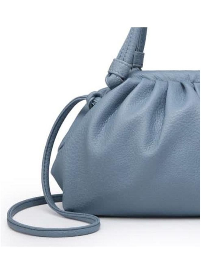 Faux Leather Handbag Blue  - Image 3