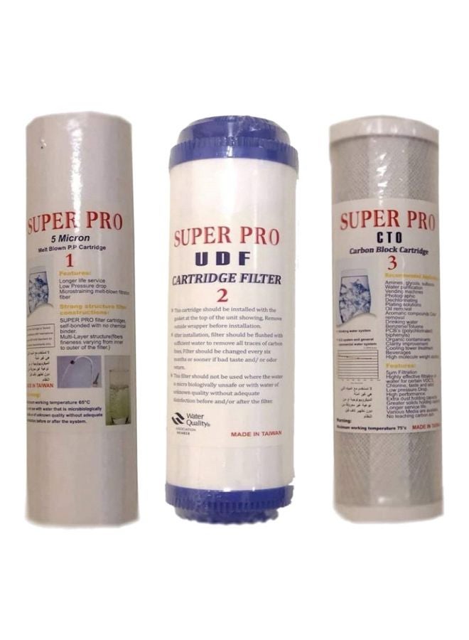Super Pro 3-Piece Cartridge Filter Set White 25cm - Image 1
