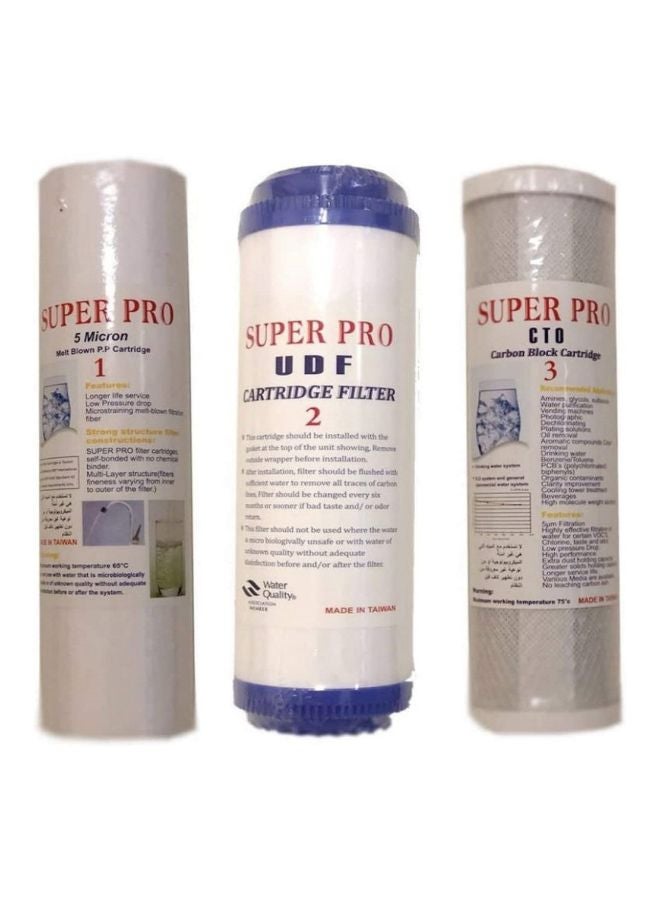 Super Pro 3-Piece Cartridge Filter Set White 25cm - Image 2