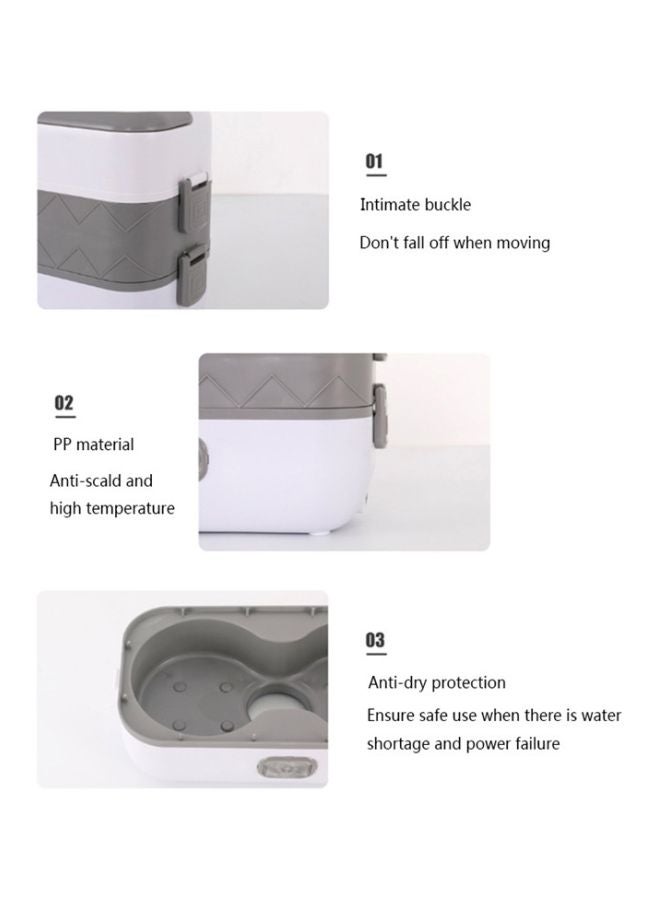 Generic Electric Heating Stainless Steel Lunch Box White/Grey/Silver  - Image 3