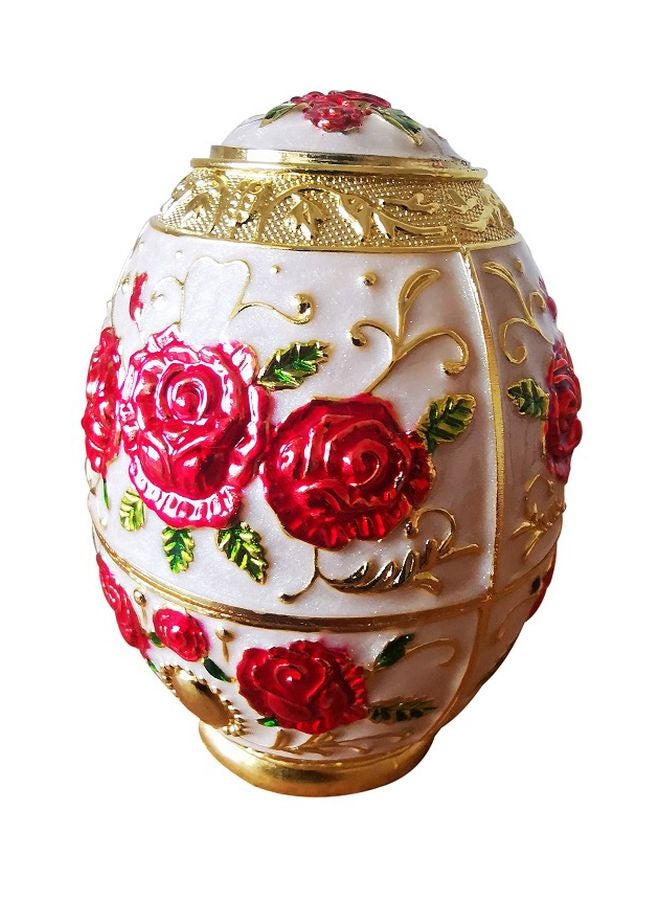 asmat Automatic Toothpick Holder White/Red/Gold 10cm  - Image 3