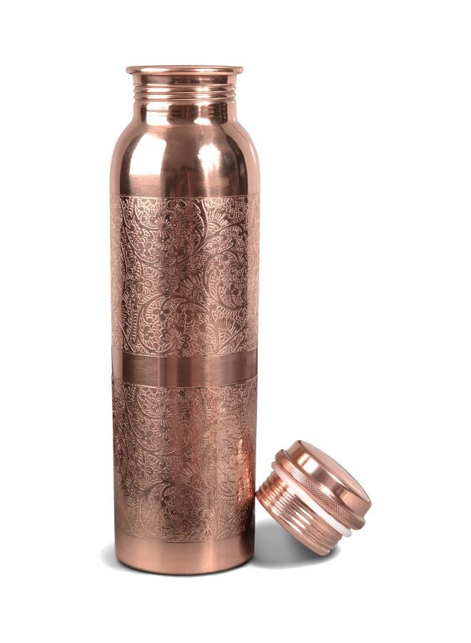 Green Tree - 3-Piece Embossed Water Bottle And Glass Set Gold 8.6x28.2x8.6cm - Image 1