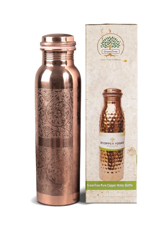 جرين تري زجاجة مياه يوغا مزينة بنقوش ذهبي 27x8سم - Image 2