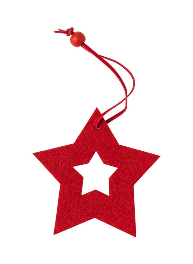 Jinou 3-Piece Reindeer, Star And Christmas Tree Hanging Ornaments Red 11x17x1.2cm - Image 2