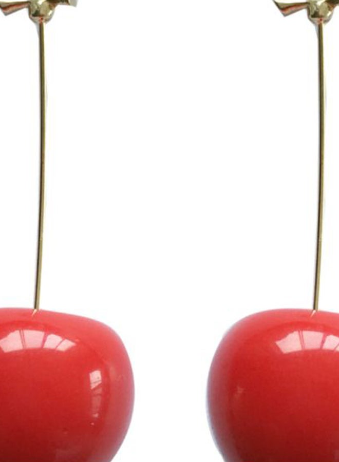 J&J - 925 Silver Cherry Design Dangle Earrings - Image 1