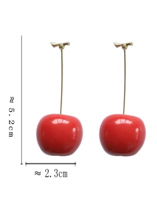 J&J - 925 Silver Cherry Design Dangle Earrings - Image 1