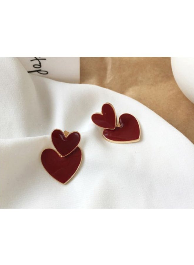 J&J - Heart Shaped Stud Earrings - Image 1