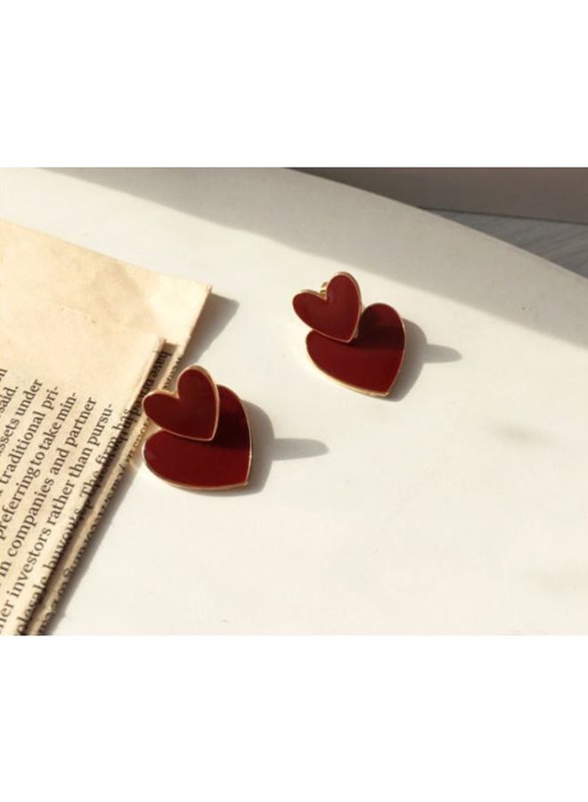 J&J - Heart Shaped Stud Earrings - Image 1